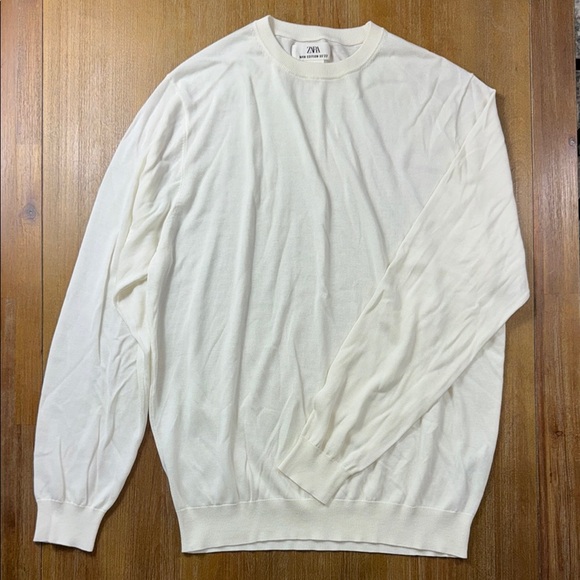 Zara Other - Zara Men's Off-White Crewneck Sweater